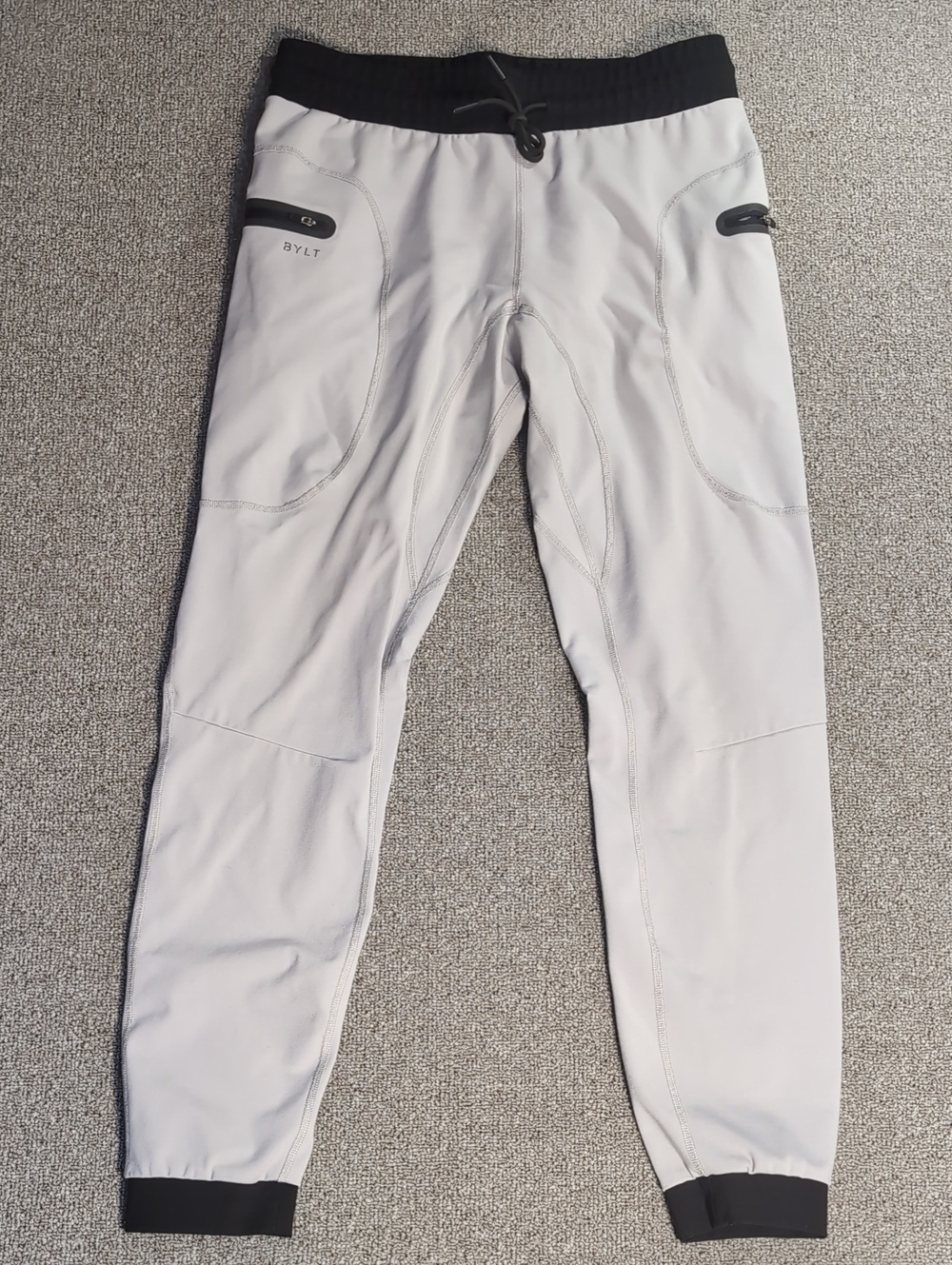 BYLT Premium Basics Elite Performance Jogger Stone Grey Black Size Large